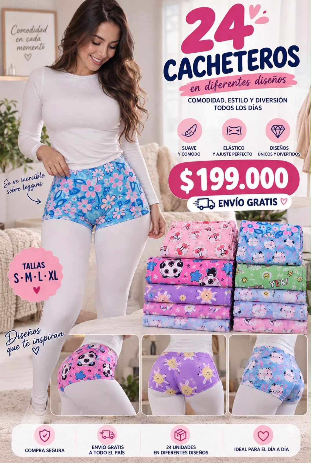 La prenda azul de la imagen original, con su corte y estampado intactos